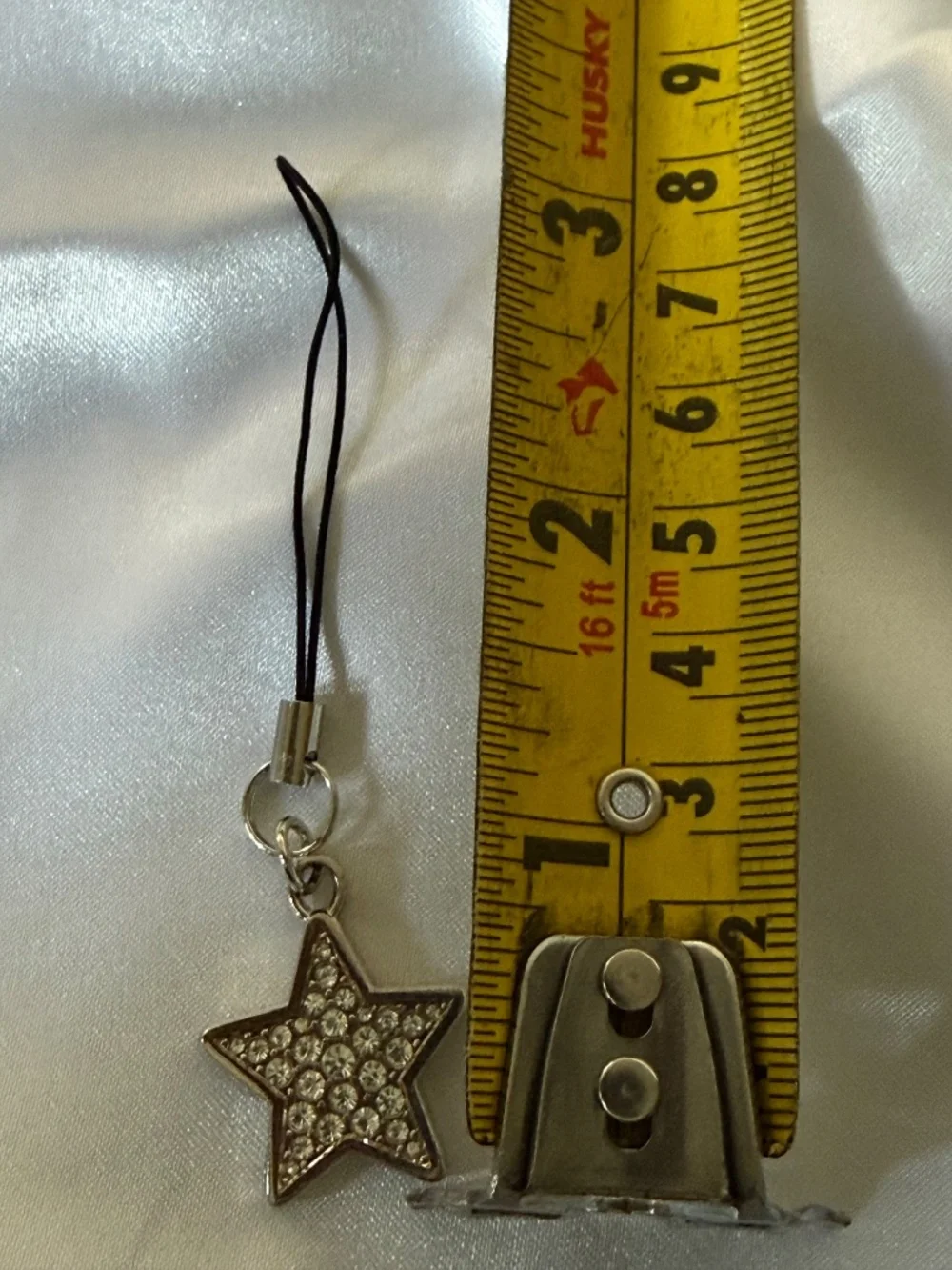 Coach Silver Crystal Star Cell Phone Lanyard or Bag Charm